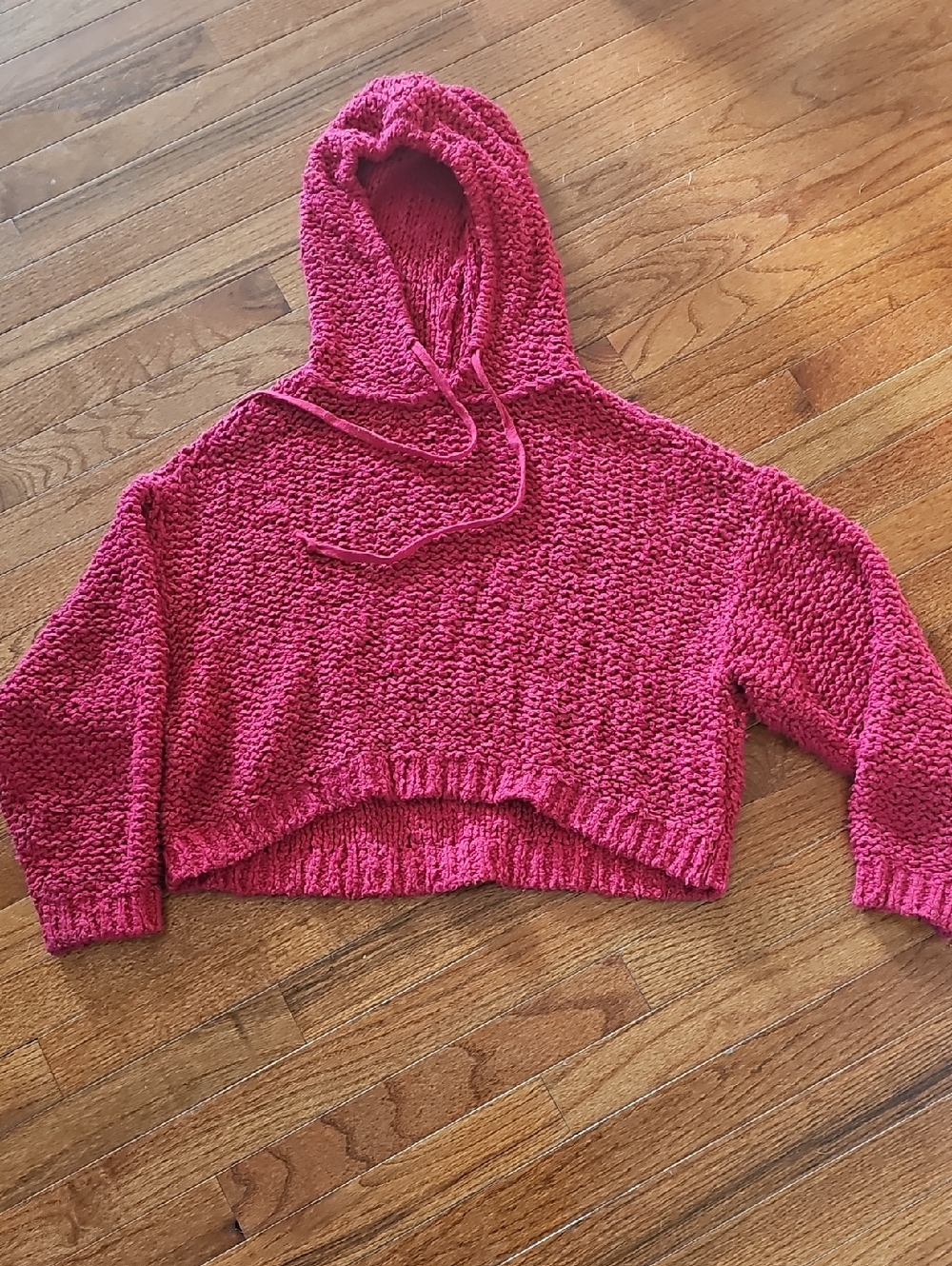 Pilcro Vibrant Red Knit Hoodie